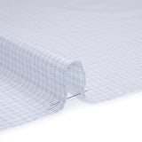 Cotton Twill Shirting - Pale Blue, Navy and White Plaid - Deadstock