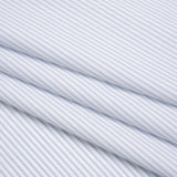 Cotton Shirting - Blue and White Shaded Stripes - Designer Deadstock
