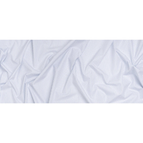 Cotton Shirting - Blue and White Shaded Stripes - Designer Deadstock