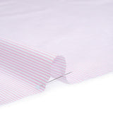 Cotton Twill Shirting - Light Pink, Pale Gray and White Shadow Pinstripes - Deadstock