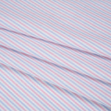 Cotton Oxford Shirting - Pale Blue, Baby Pink and White Candy Stripes - Deadstock