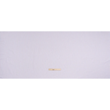 Cotton Oxford Shirting - Pale Blue, Baby Pink and White Candy Stripes - Deadstock