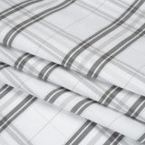 Cotton Oxford Shirting - Greige, Charcoal and White Plaid - Deadstock
