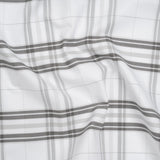Cotton Oxford Shirting - Greige, Charcoal and White Plaid - Deadstock