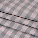 Cotton Oxford Shirting - Pale Pink and Gray Checks - Deadstock