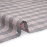 Cotton Oxford Shirting - Pale Pink and Gray Checks - Deadstock
