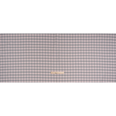 Cotton Oxford Shirting - Pale Pink and Gray Checks - Deadstock