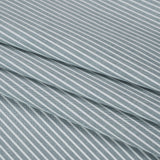 Cotton Oxford Shirting - Dark Teal Green and White Stripes - Deadstock