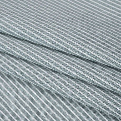 Cotton Oxford Shirting - Dark Teal Green and White Stripes - Deadstock