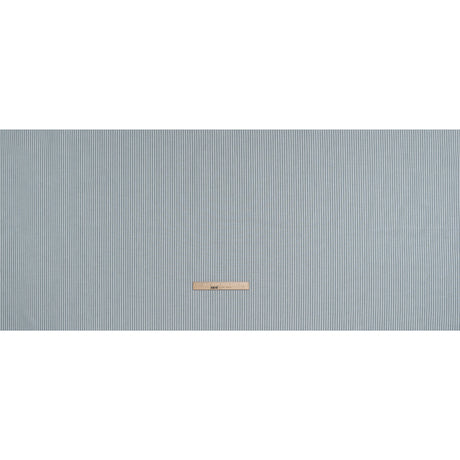 Cotton Oxford Shirting - Dark Teal Green and White Stripes - Deadstock