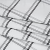 Cotton Oxford Shirting - Charcoal, Light Gray and White Plaid - Deadstock