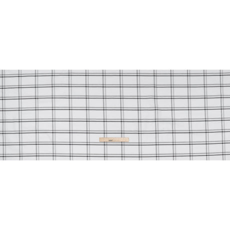 Cotton Oxford Shirting - Charcoal, Light Gray and White Plaid - Deadstock