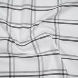 Cotton Oxford Shirting - Charcoal, Light Gray and White Plaid - Deadstock