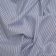 Cotton Oxford Shirting - Dark Blue and White Stripes - Designer Deadstock