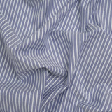 Cotton Oxford Shirting - Dark Blue and White Stripes - Designer Deadstock
