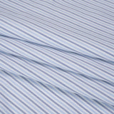 Cotton Oxford Shirting - Sky, Bright Blue and White Candy Stripes - Deadstock