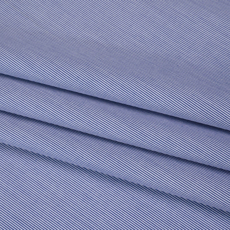 Cotton Shirting - Blue and White Narrow Stripes - Deadstock