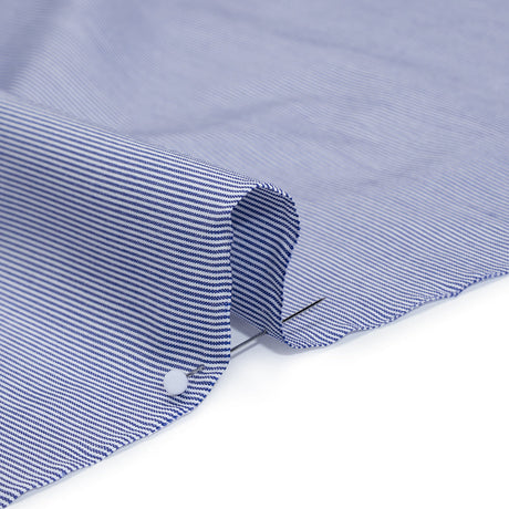 Cotton Shirting - Blue and White Narrow Stripes - Deadstock