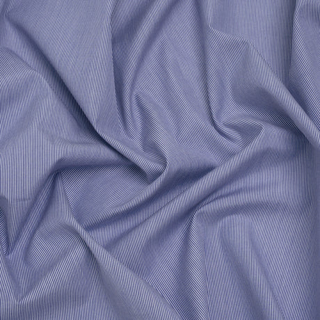Cotton Shirting - Blue and White Narrow Stripes - Deadstock