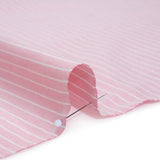 Cotton Oxford Shirting - Light Pink and White Chalk Stripes - Deadstock