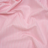 Cotton Oxford Shirting - Light Pink and White Chalk Stripes - Deadstock