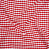 Cotton Oxford Shirting - Red and White Gingham Checks - Deadstock