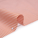 Cotton Oxford Shirting - Orange and White Little Gingham Checks - Deadstock