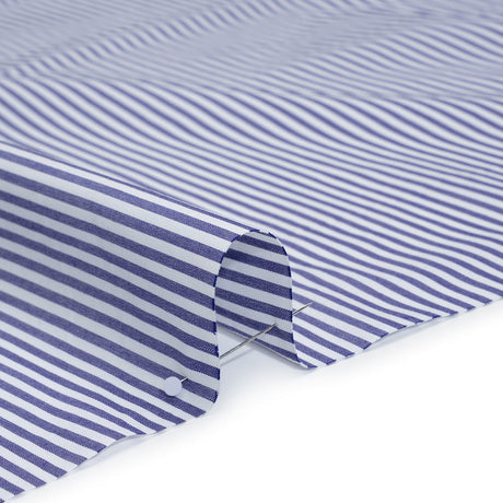 Cotton Shirting - Blue and White Candy Stripes - Deadstock