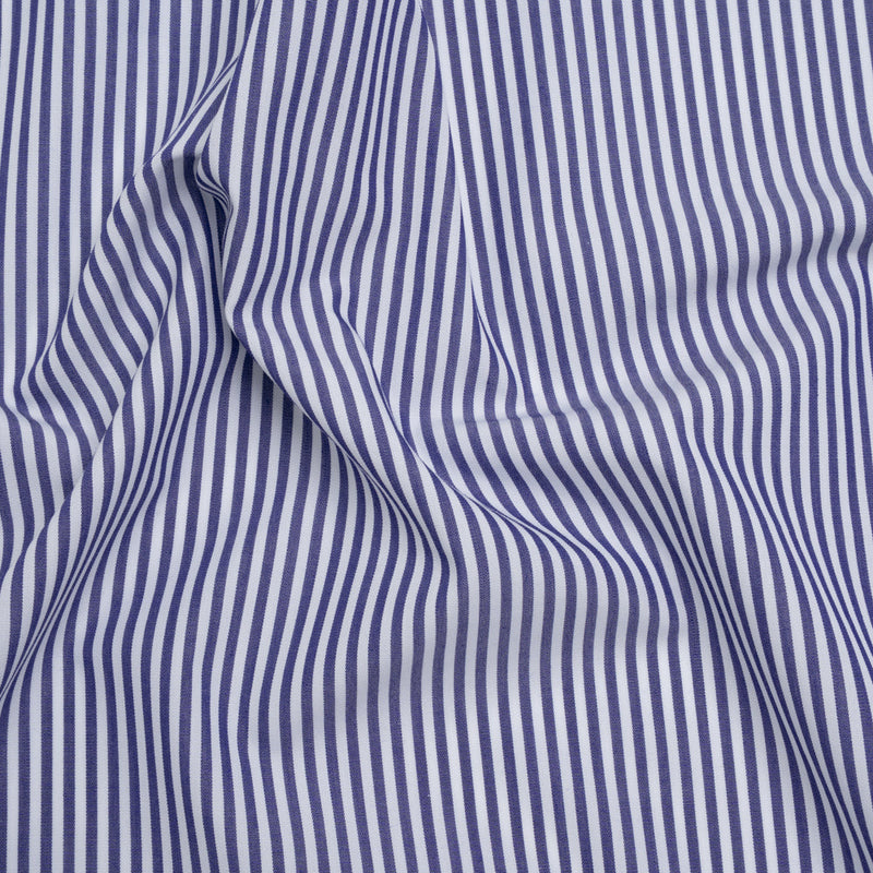 Cotton Shirting - Blue and White Candy Stripes - Deadstock