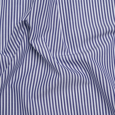 Cotton Shirting - Blue and White Candy Stripes - Deadstock