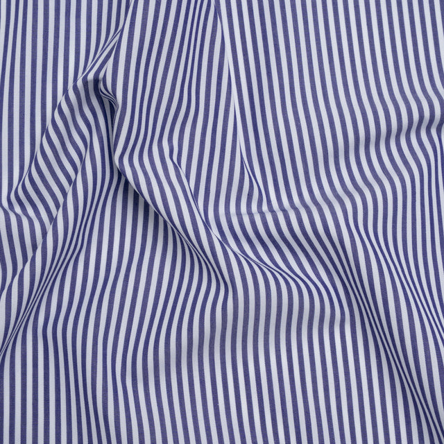 Cotton Shirting - Blue and White Candy Stripes - Deadstock