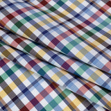 Cotton Twill Shirting - Blue, Red and Green Plaid - Deadstock