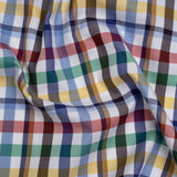 Cotton Twill Shirting - Blue, Red and Green Plaid - Deadstock