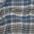 Cotton Oxford Shirting - Country Blue, Steel Gray and Midnight Plaid - Deadstock
