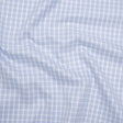 Cotton Twill Shirting - Sky, Medium Blue and White Checked Plaid - Deadstock