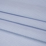 Cotton Twill Shirting - Cobalt Blue and White Mini Windowpane Check - Deadstock