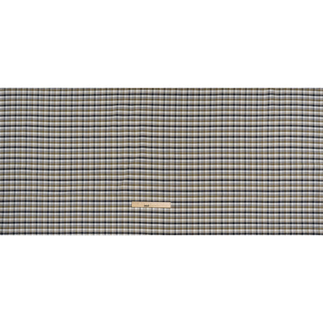 Cotton Oxford Shirting - Midnight Blue, Olive and White Plaid - Deadstock