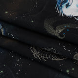 Cotton Voile - Black Celestial Birds - Apollo's Disguise Print - Mood Exclusive Gaia Collection
