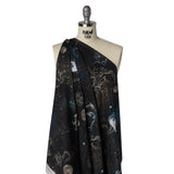 Cotton Voile - Black Celestial Birds - Apollo's Disguise Print - Mood Exclusive Gaia Collection