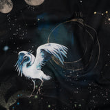 Cotton Voile - Black Celestial Birds - Apollo's Disguise Print - Mood Exclusive Gaia Collection