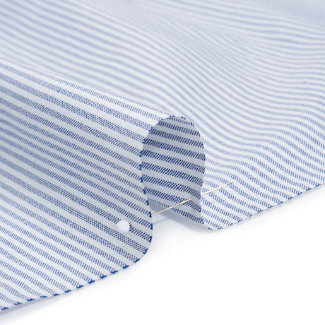 Cotton Oxford Shirting - Blue and White Candy Stripes - Deadstock