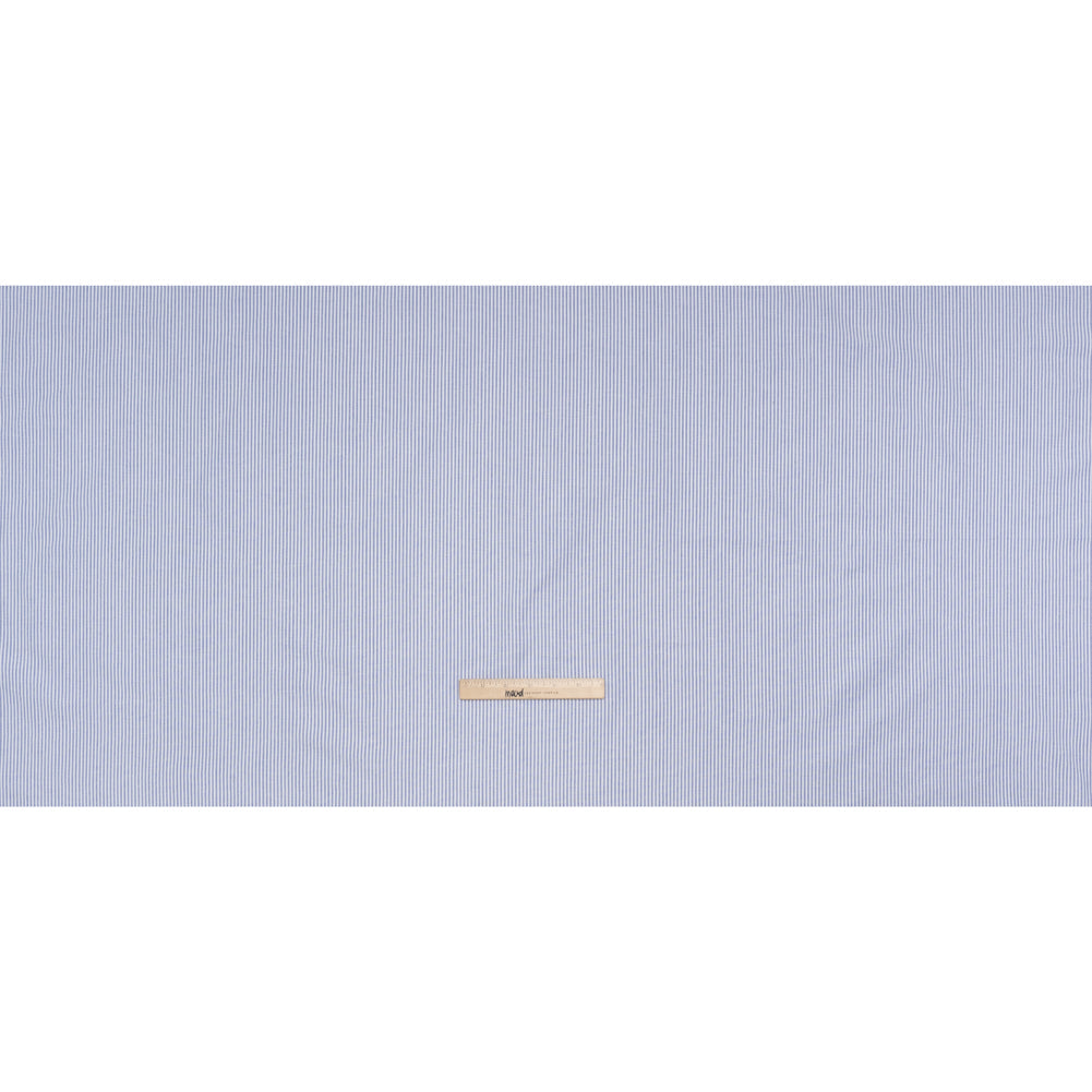 Cotton Oxford Shirting - Blue and White Candy Stripes - Deadstock
