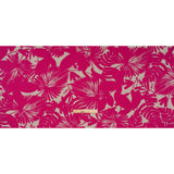 Stretch Cotton Faille Print by Trina Turk - Hot Pink and Light Gray Palm Leaves - Designer Deadstock
