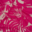 Stretch Cotton Faille Print by Trina Turk - Hot Pink and Light Gray Palm Leaves - Designer Deadstock