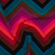 Stretch Rayon 4-Ply Crepe Print by Trina Turk - Pink, Brown and Teal Chevrons - Designer Deadstock