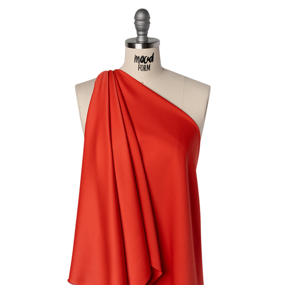 Satin Faced Polyester Crepe by Trina Turk - Radcliffe Red - Designer Deadstock