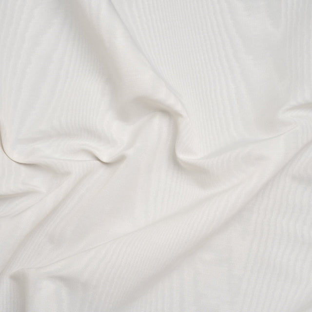 Lightweight Polyester Bengaline Moire - Ivory - Louisa Collection