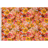 Polyester Satin - Orange, Red and Lemon Yellow Lush Flowers - Mood Exclusive Fireflower Paradise Print