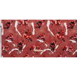 Polyester Satin - Hibiscus, Scarlet Red and Black Roses and Brushstrokes - Mood Exclusive Feel the Flow Print