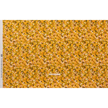 Polyester Satin - Chartreuse, Pale Orange and White Floral - Mood Exclusive Petal Confetti Print